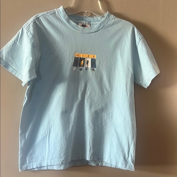 Y2K Nike Blue Short Sleeve Tee Casual Crew Neck - Picture 1 of 4